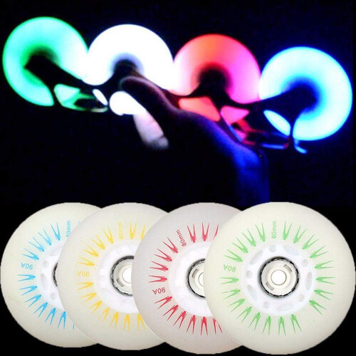 Inline Skate Wheels Indoor/Outdoor 90A 8Pack 100MM White 2