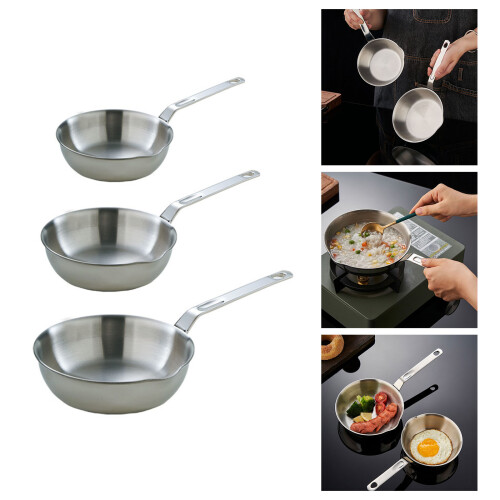 Portable Miniature Frying Pan Ergonomic Handle Stainless-S 2