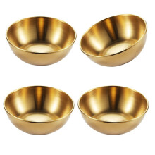 Stainless Steel Dip Plate Sauce Dipping Bowl Sauce-Large gold