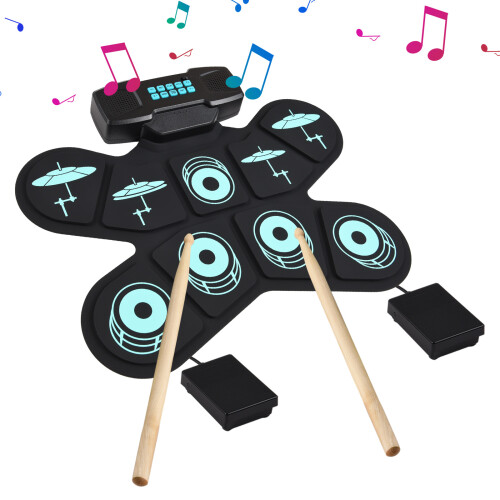 Elektronisches Schlagzeug, Hand-Roll-Drum-Set, 9 1