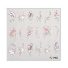 Zilveren nagelkunststicker 5D reliëf glitter-Stijl RJ0053