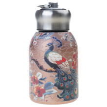 Vacuum Seal Stainless Steel Water Bottle Retro Style-Peacock.