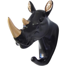 Conjunto de ganchos criativos com design de animais, incluindo elefante, girafa e rinoceronte, ideais para uso intenso. Feitos de resina, são