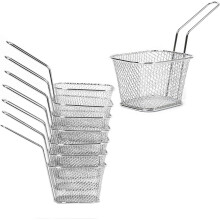 Porta patatine fritte in acciaio inox, mini cestello quadrato per patatine per una cottura efficiente, design resistente e termoresistente, ideale
