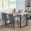 AINPECCA Grey Marbel Effect Top Wood Dining Table Kitchen 6