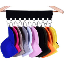 Organizador de bonés em aço inoxidável, ideal para guardar bonés de beisebol. Design compacto e resistente para uso prolongado.