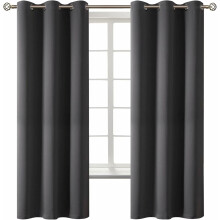 Støjreducerende gardiner, marineblå mørklægningsgardiner, sæt med 2 paneler, 42 x 63 tommer, privatlivsbeskyttelse, termisk isolering, nem