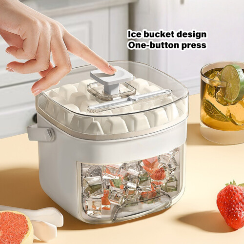 Stackable Ice Makers Molds 2PCS 48 Capacity Easy Press-White 1