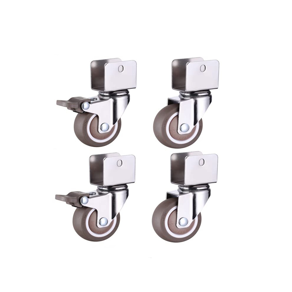 Lenkrollen Casters, 4 Pieces, Faux Furniture Casters With Locking Wheels, Soft Rubber 9001264156787