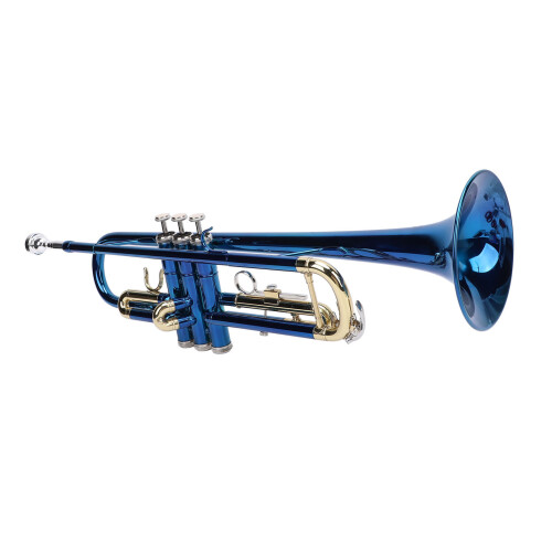 Bb-Standard-Trompete, blaue Farbe, Kupfer, goldene 2