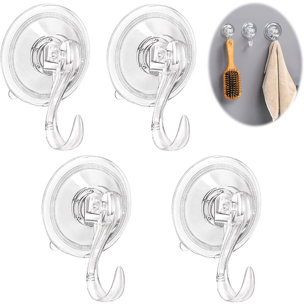 Versatile Heavy Duty Suction Cup Hooks, Vacuum Strong Suction Cups, Reusable Suction Cup Hook, Premium Quality For Bathrooms And Kitchens, Clear Trans 9198585492509