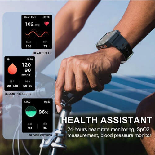 Smart Watch, Voice Assistant, Bluetooth Calling, IP68 Waterproof, Android And iOS Compatible, Easy to Use 1