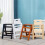 Wooden Step Ladder Chair 2Step Folding Stool Multifunction Foldable Step Stool For Home Kitchen Library Ladder Rack 2