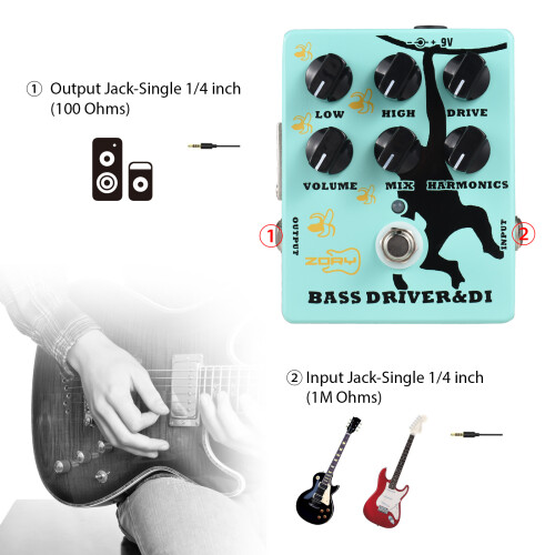 Treiber und DI-Box-Basseffektpedal für 2