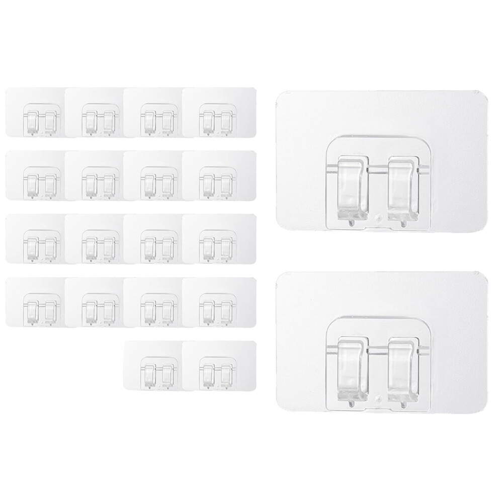 Hooks For Hanging, 20Pcs Hooks With Adhesive Strips, Tool-Free And No Nail Or Punch Required, For Christmas Garden Decorations, Transparent 9198585493711