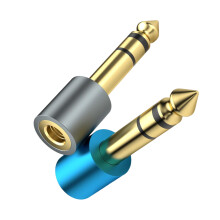 6,35 mm 1/4 Zoll Stecker auf 3,5 mm 1/8 Zoll-1 Grau 1 Blau