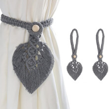 Fermacravatte per tende in corda di cotone naturale stile boho, fermatende decorativi fatti a mano, stile rustico, facili da usare senza attrezzi,