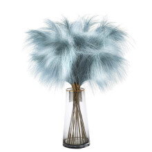 Artificial Pampas Grass Decor - Tall Silk Faux Pampas Grass for Vase Fillers Wedding Party Home Decor Adjustable Decorative Stems, Elegant White Blue