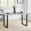 AINPECCA White Marbel Effect Top Wood Dining Table Kitchen 1