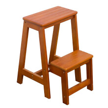 Wooden Step Ladder 2Step Folding Stool Lightweight Indoor Outdoor Home Kitchen Camping Loft 150kg Capacity