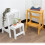 Folding Wood Step Stool 2Step Foldable Ladder, Lightweight Foot Stool For Home Kitchen Loft Camping, White 2