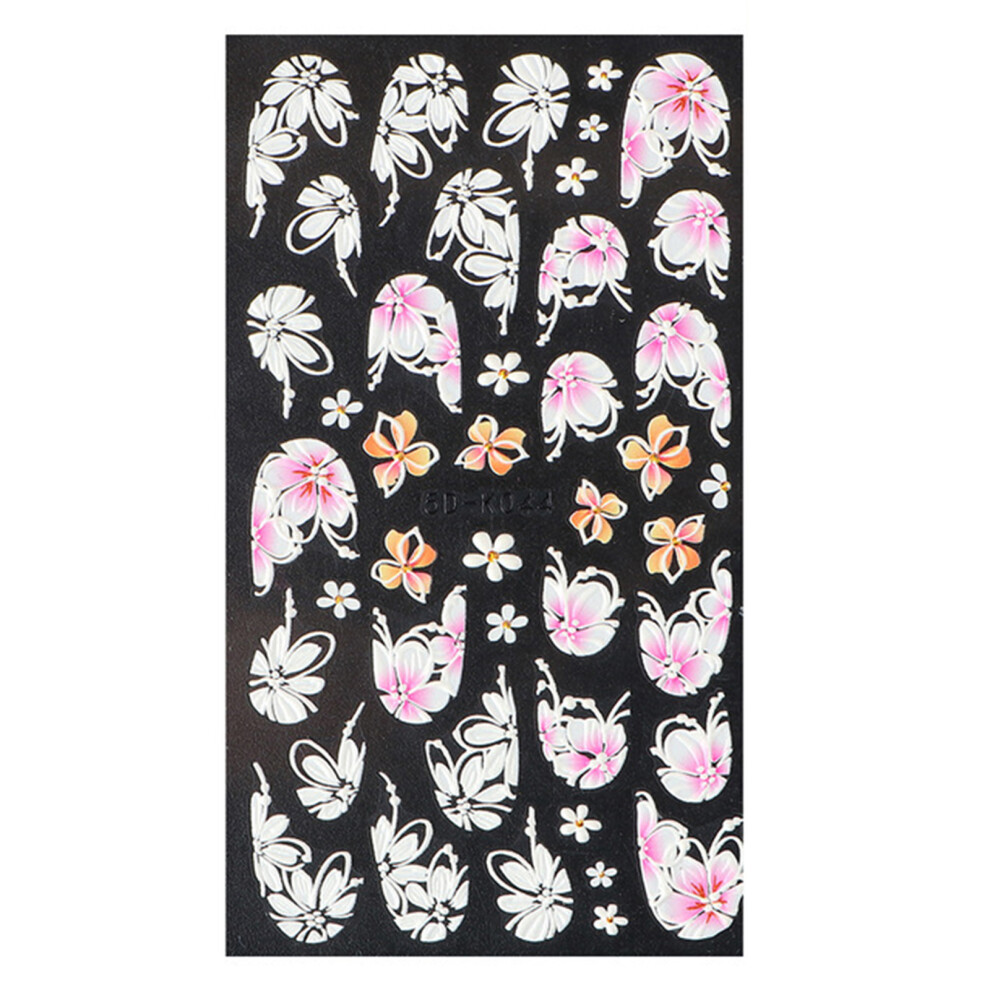 5d Stereoscopic Embossed Nail Stickers Back Glue Relief for-3