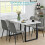 AINPECCA White Marbel Effect Top Wood Dining Table Kitchen 8