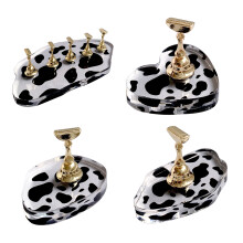 Acrylic Nail Art Holder Practice Display Stand Cow-Gold
