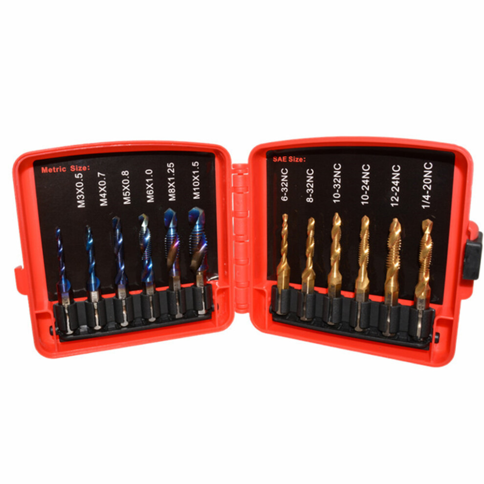 13 Pcs Sae/Metric Combination Drill & Tap-Metric Blue Plating 7696001047859