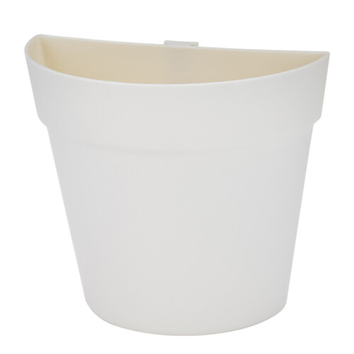 Wall Mounted Flower Pot Semicircle Shaped Plastic-Rice white