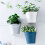 Wall Mounted Flower Pot Semicircle Shaped Plastic-Rice white 3