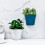 Wall Mounted Flower Pot Semicircle Shaped Plastic-Rice white 6