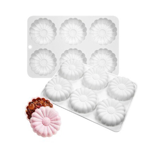 6-Cavity Flower Shape Silicone Mold Chocolate Mold Mousse Cake 1