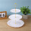 Multi Tiered Fruit and Dessert Display Rack-white white pole 7