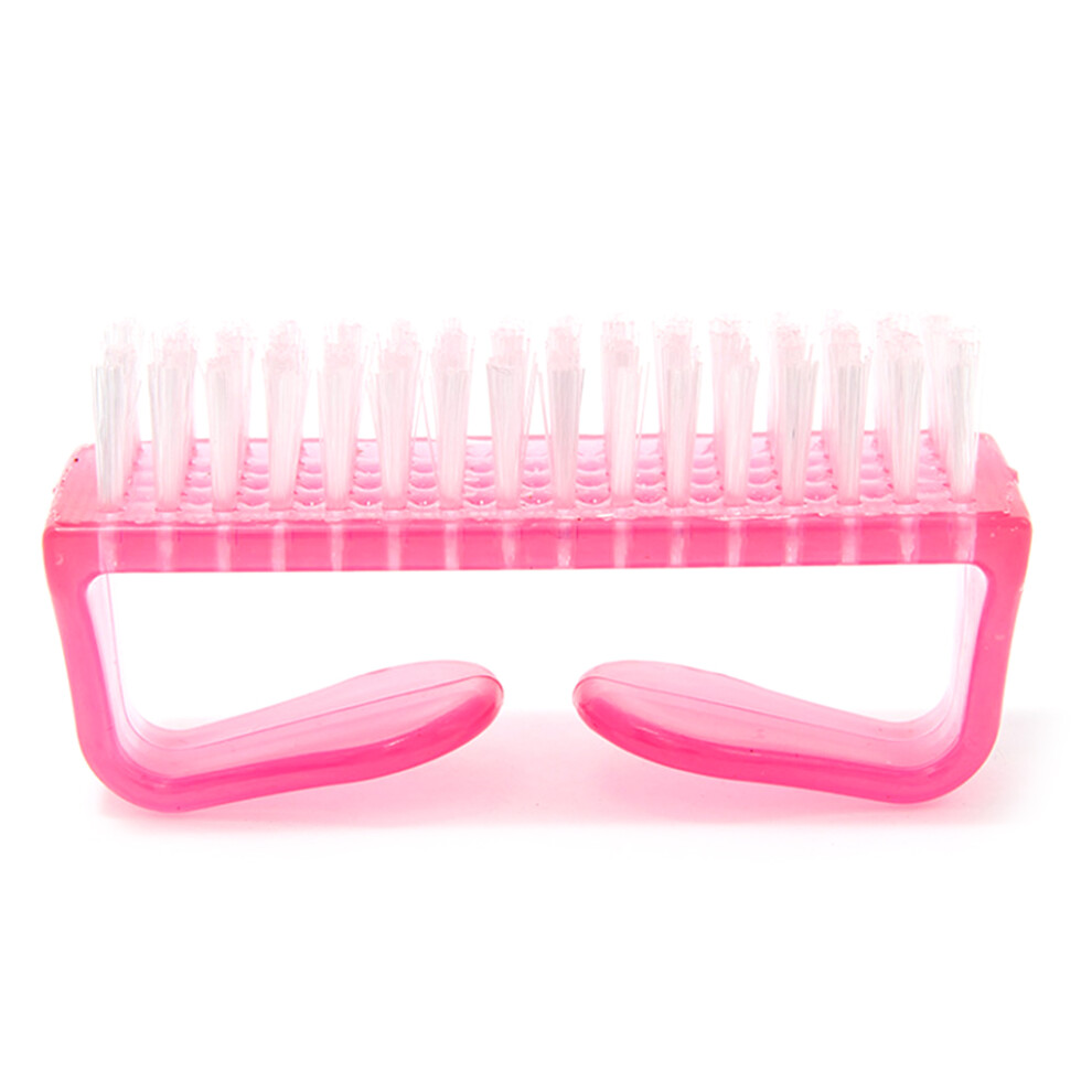 Nail Dust Brush Handle Grip Nail Brush Hand Fingernail-Pink