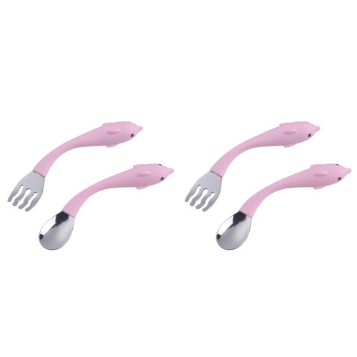 2Sets Kinder Essbesteck Lernset Mit Rosa 2