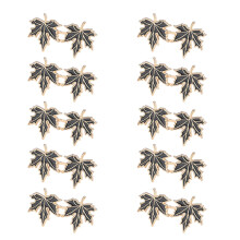 10 pairs of jeans buttons, no sewing required, pants waist expander, leaf waist buckles, pants buttons black