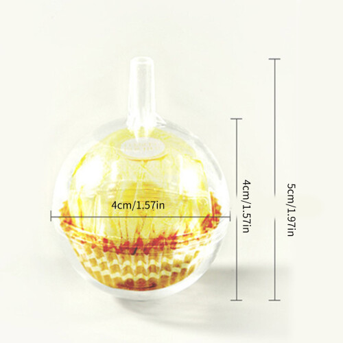 20Pcs Plastic Chocolate Holder Clear Candy Packageing Ball Mini 2