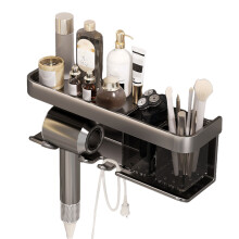 Stylish Hair Dryer Rack Durable Aluminum Organizer for-Gray