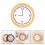 6Stk Mini Holz Wanduhr Gelb Mini 11