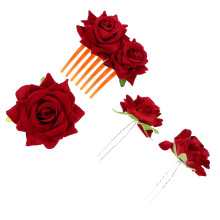 2 Sets Künstliche Rose Bobby Pin Modisches Braut Hochzeit Haarschmuck