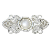 Diamond Cheongsam Knot Buttons Flower-white diamond on sil