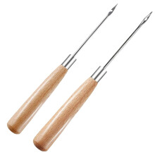 Pack of 2 awl, sewing awl, puncher with wooden handle, DIY leather crafts