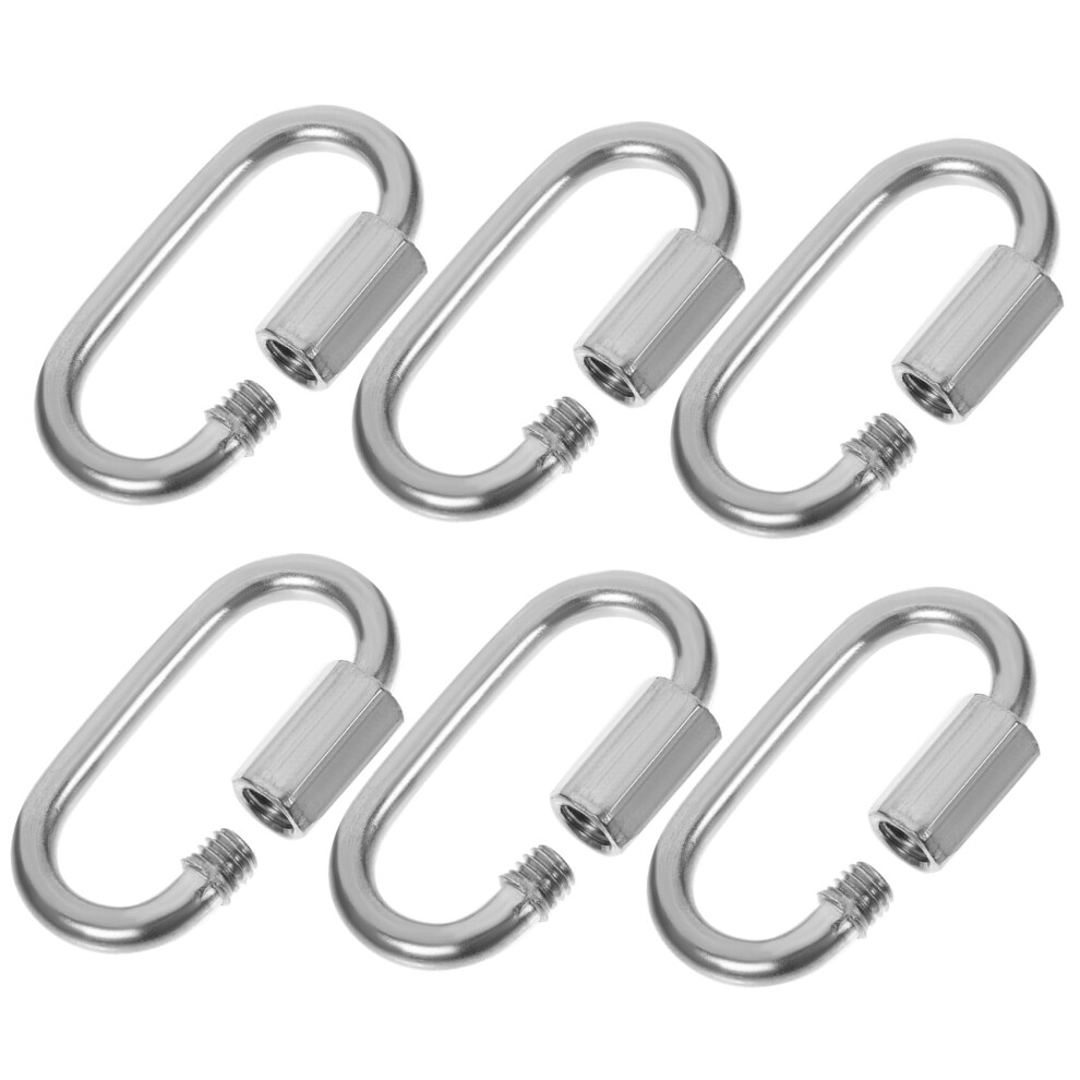 Stainless Steel Locking Quick Link Chain Connectors 6Pack Heavy Duty Threaded Link Swing Extension Safety Chain 9119770113160