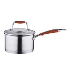 Milk Pan Stainless Steel Saucepan with Glass Lid, 16cm (Silver)