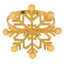 Set van 6 servethouders Sneeuwvlok Servetgespen-goud