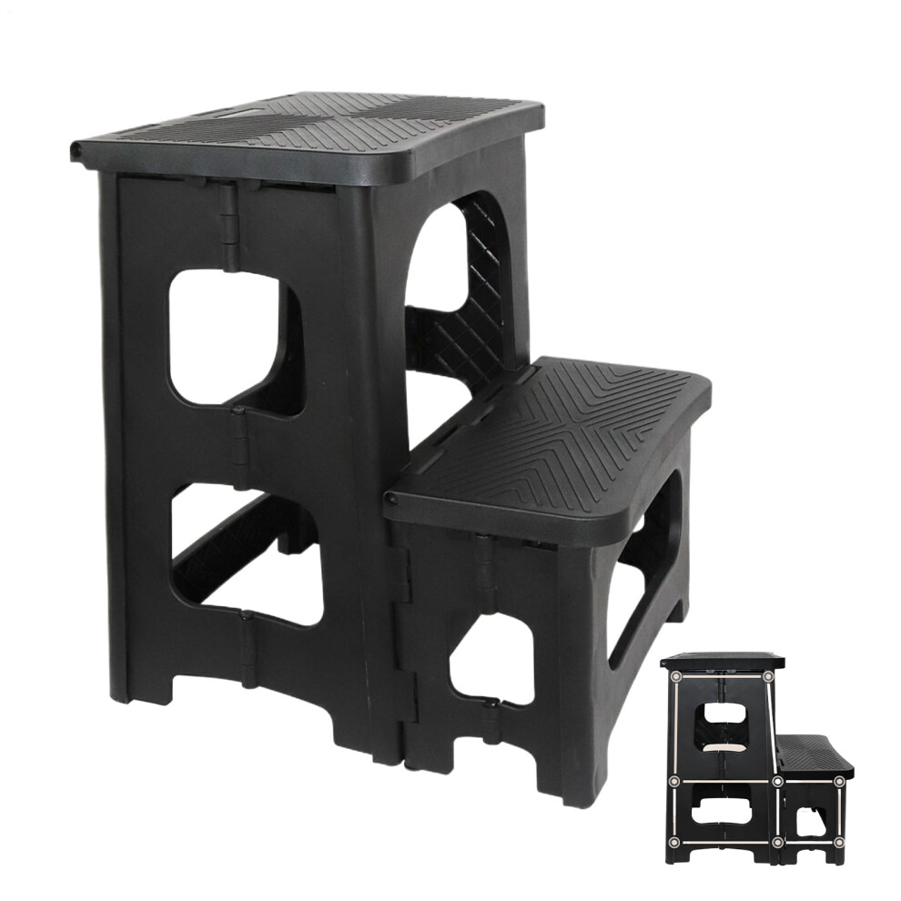 2 Step Stool Foldable Portable Closet Step Stool With Wide Pedal, Twostep Ladder For Children And Adults 9119770113894