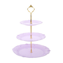 Obst- und Dessert-Organizer, 3 Etagen,-Lila Goldstange