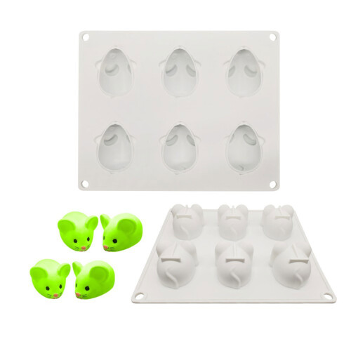 6-Cavity Mouse Shaped Mold Halloween Mousse Cake Mould DIY 1