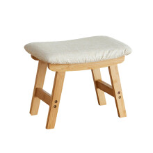 Bamboo Footstool, Rectangular Modern Upholstered Stool, MultiUse as Small Side Table